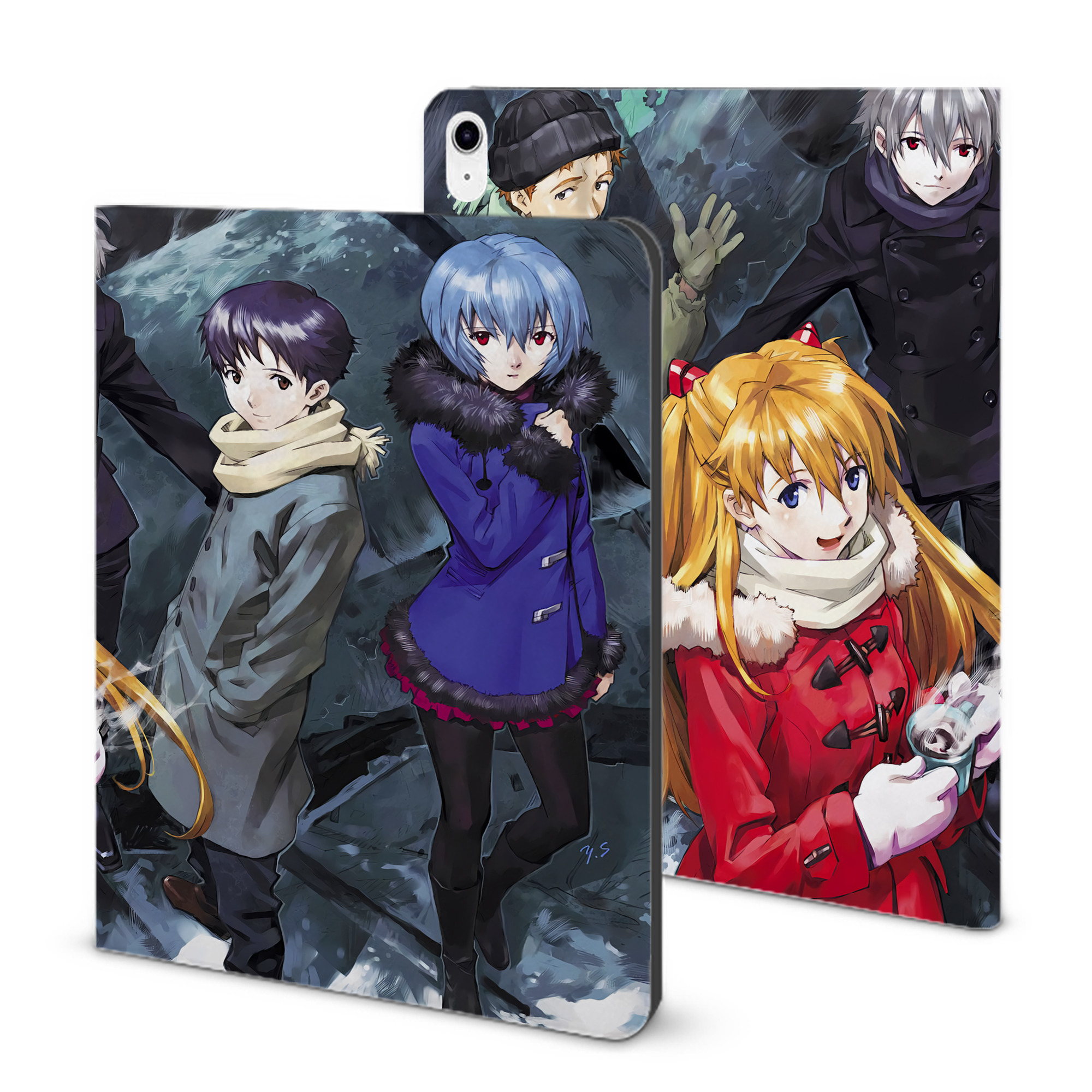 （画像用） EVA 新世紀エヴァンゲリオン IPad ケース ブック型 PUレザー TPU 耐衝撃 軽量 薄型 ペン収納なし 全面保護 IPad 各モデル対応